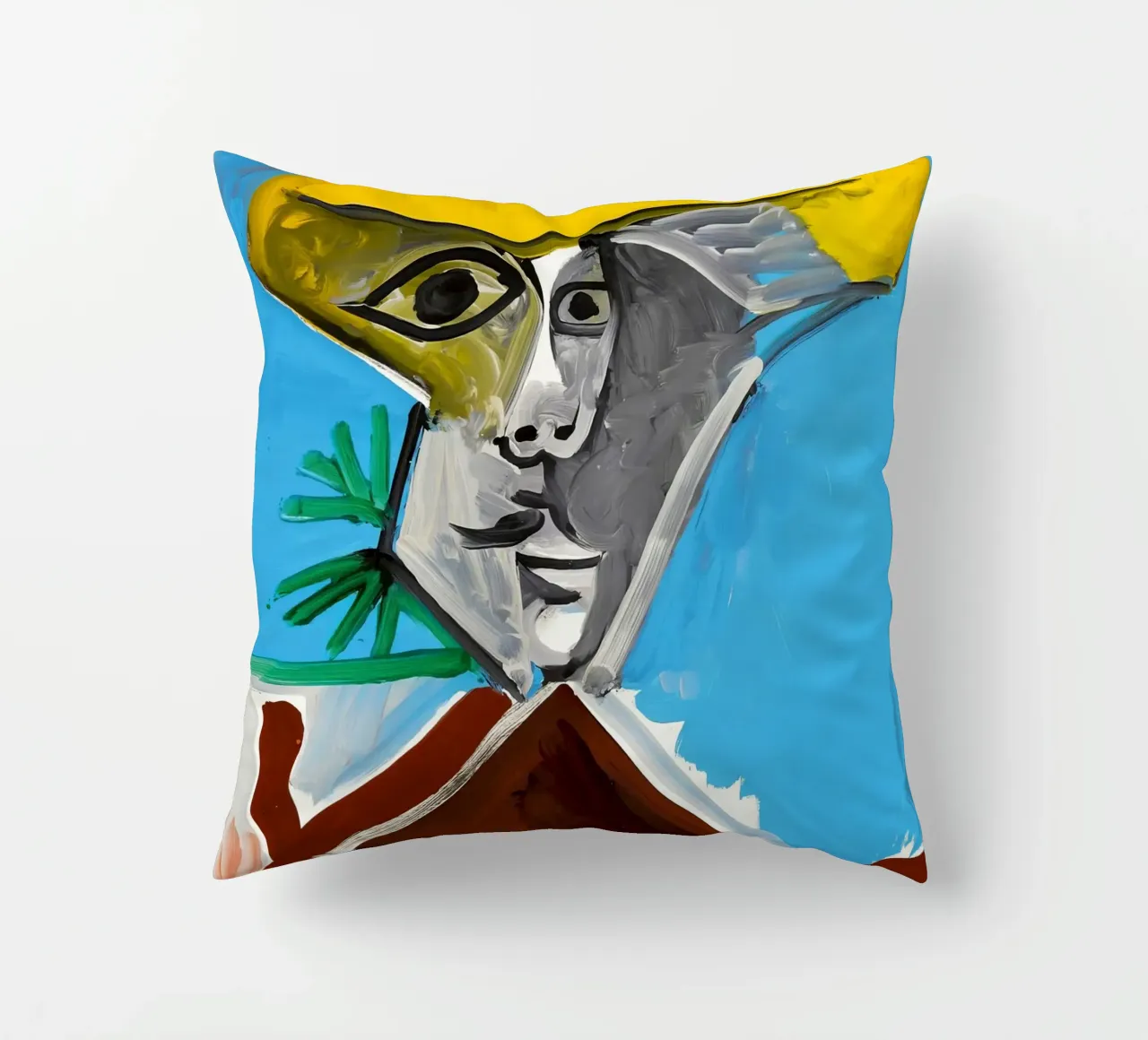 Picasso Man Bust Print | Post-Cubist Expressionism decorative cushion by NorwesClub