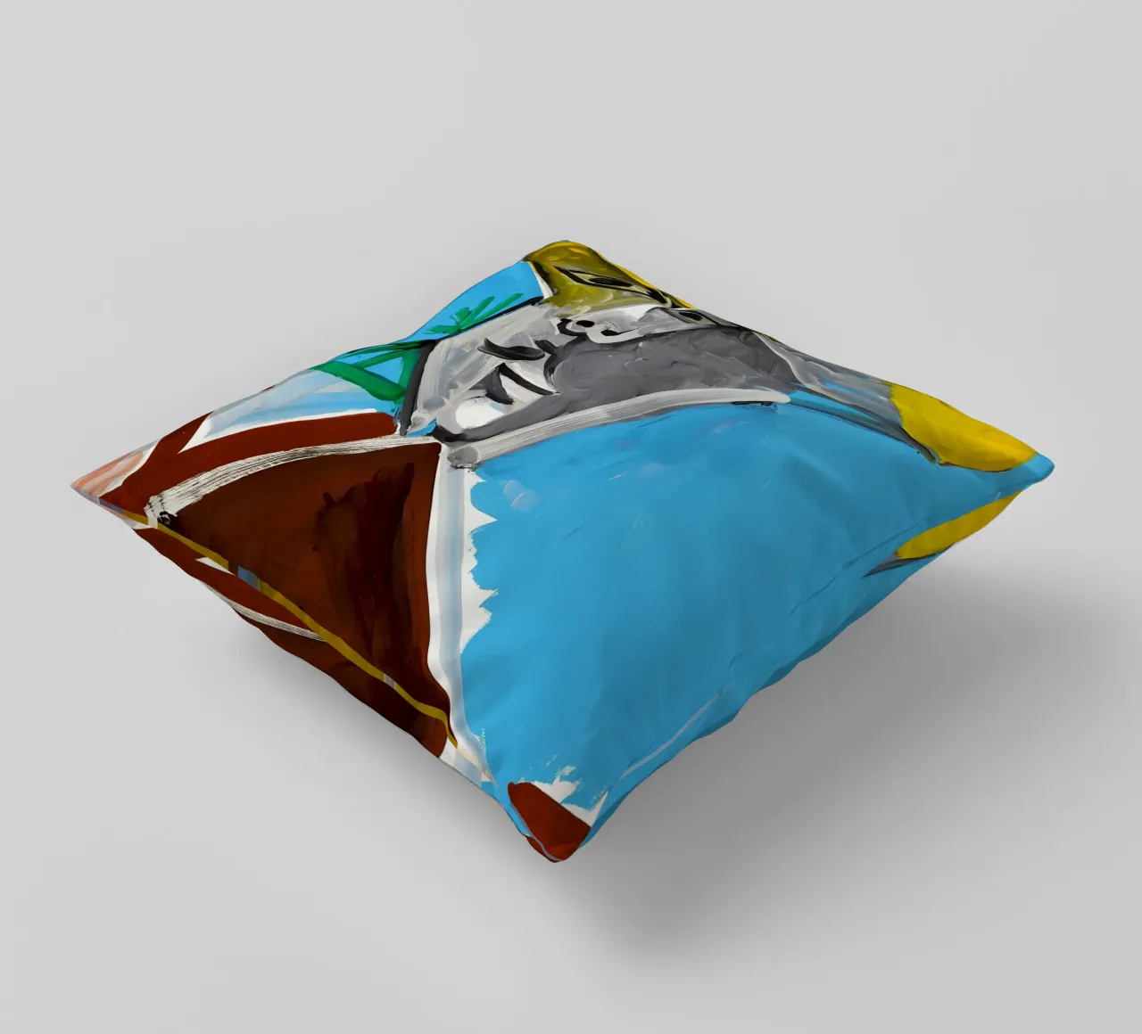 Picasso Man Bust Print | Post-Cubist Expressionism decorative cushion by NorwesClub