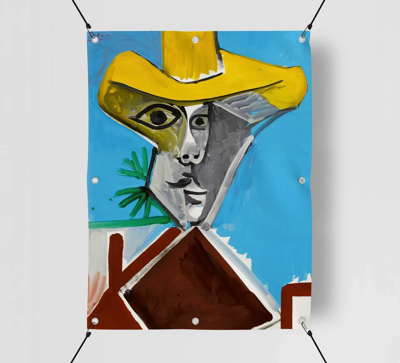 Picasso Man Bust Print | Expressionnisme post-cubiste bâche pvc de NorwesClub