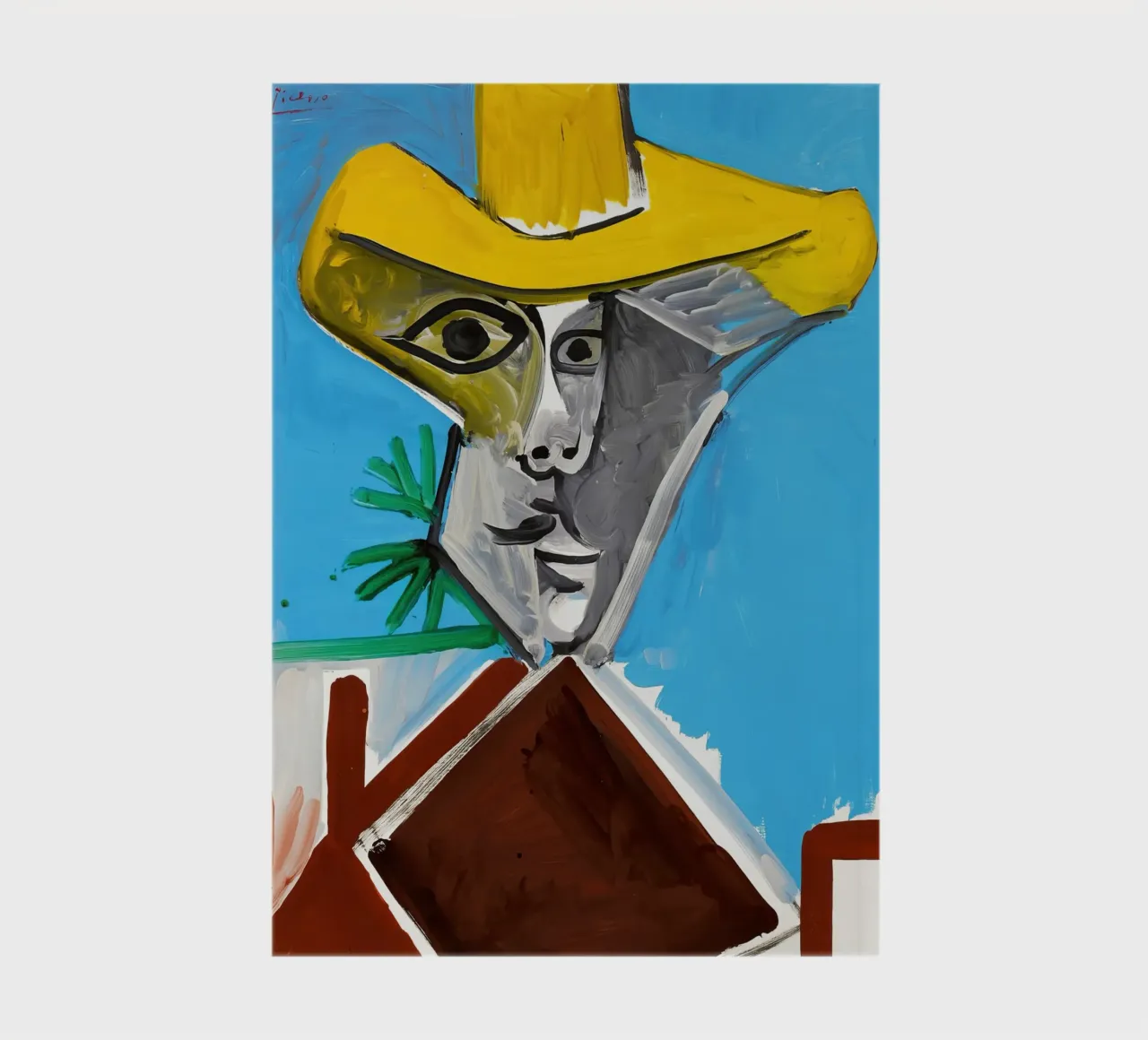 Picasso Man Bust Print | Post-Cubist Expressionism notebook by NorwesClub