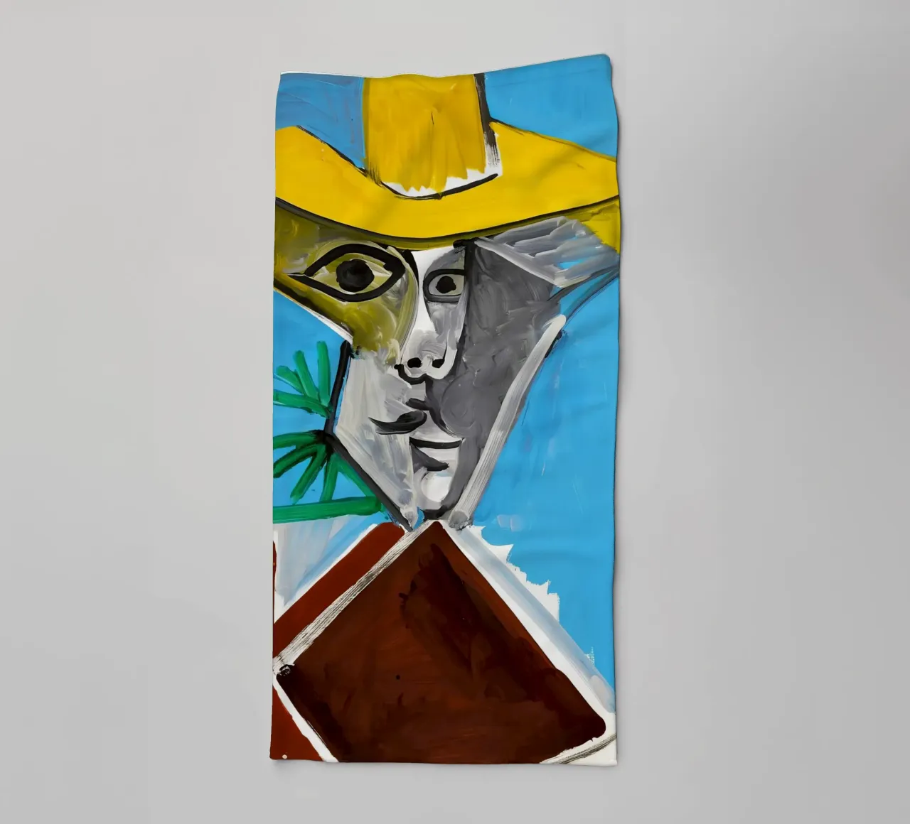 Picasso Man Bust Print | Post-Cubist Expressionism towel by NorwesClub