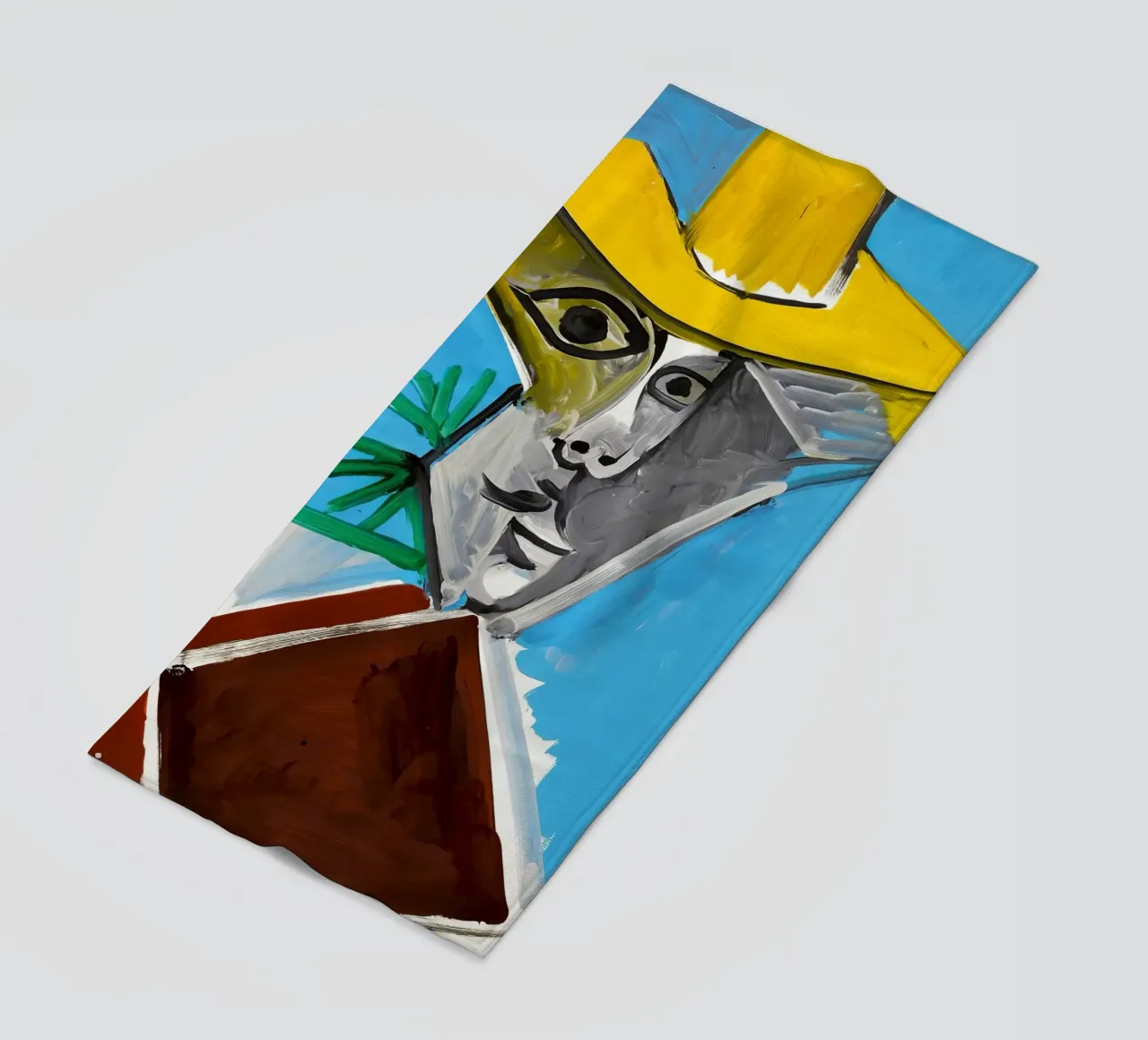 Picasso Man Bust Print | Expressionnisme post-cubiste serviette de plage de NorwesClub