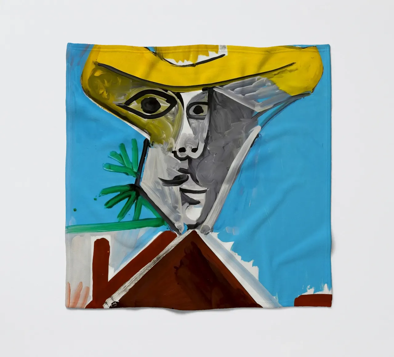 Picasso Man Bust Print | Post-Cubist Expressionism fleece blanket by NorwesClub