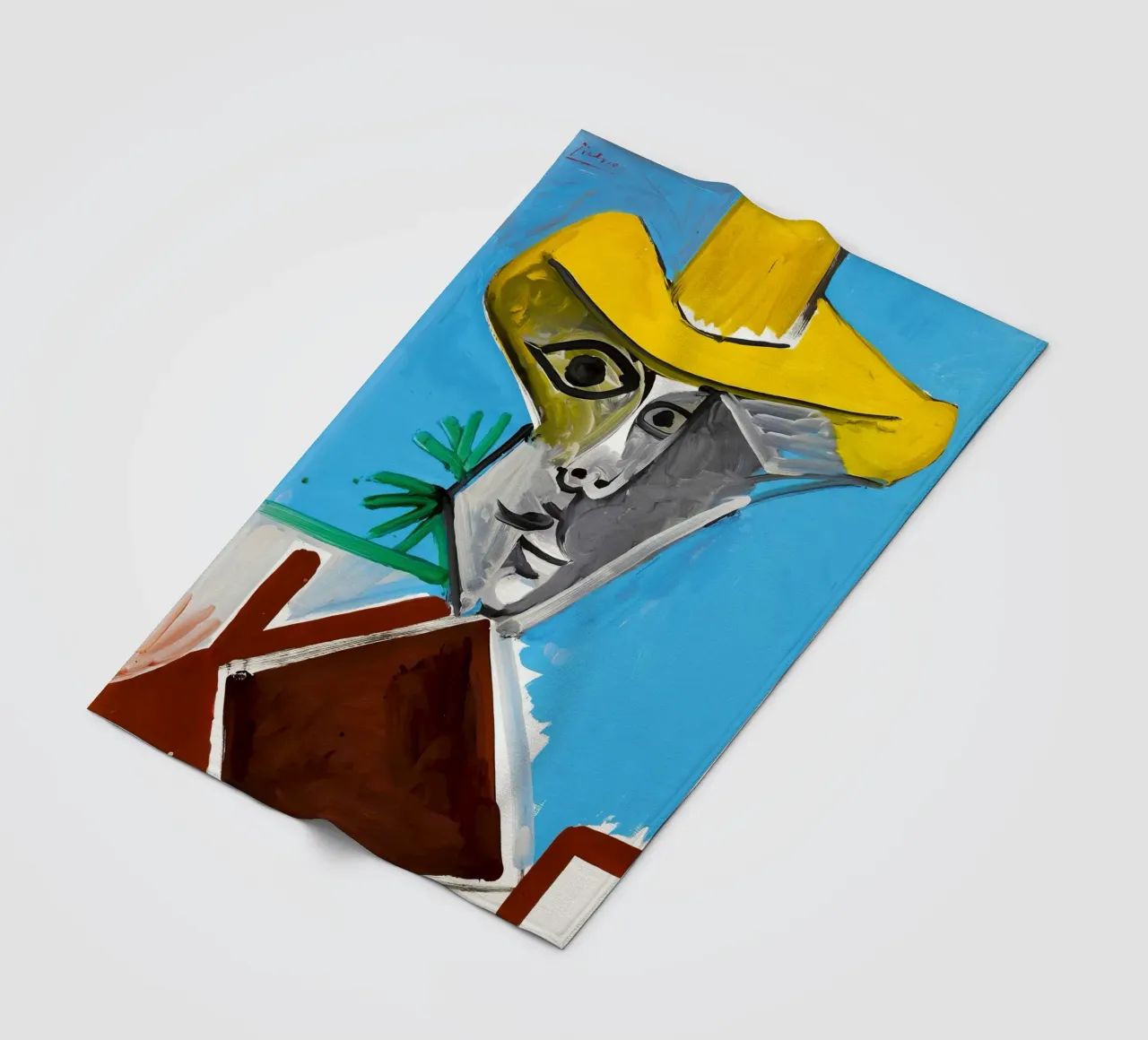 Picasso Man Bust Print | Post-Cubist Expressionism fleece blanket by NorwesClub