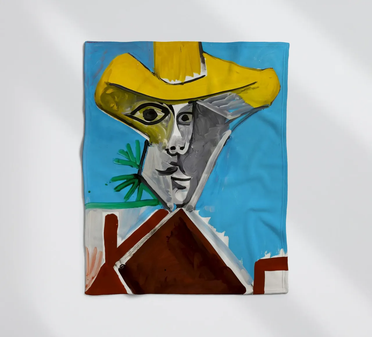 Picasso Man Bust Print | Post-Cubist Expressionism fleece blanket by NorwesClub