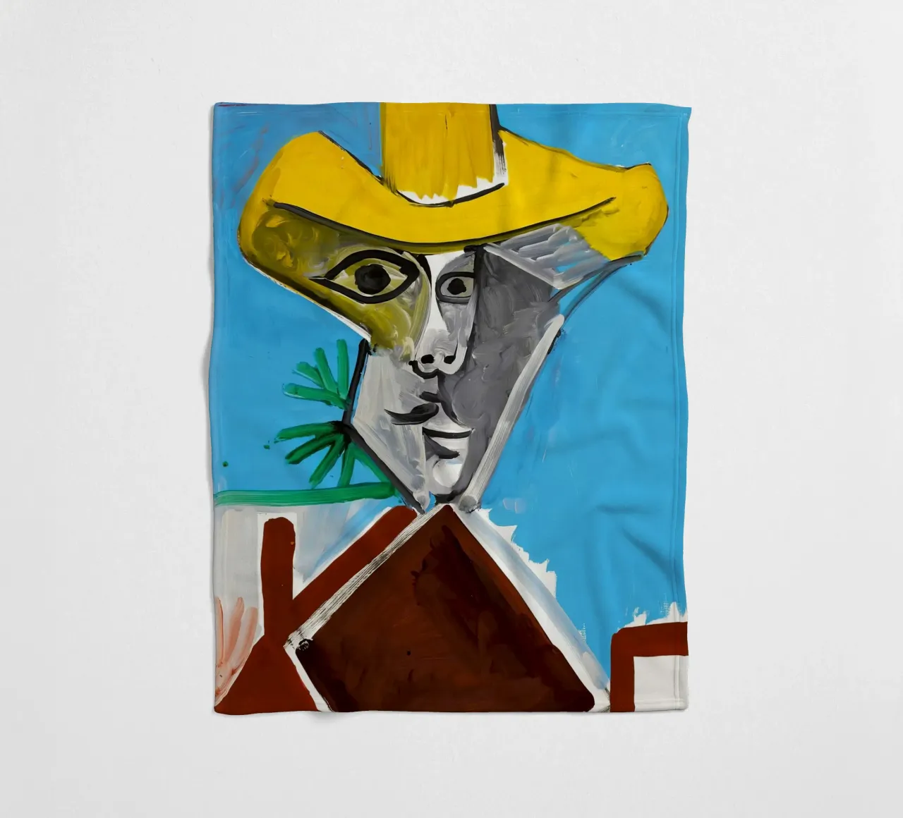 Picasso Man Bust Print | Post-Cubist Expressionism fleece blanket by NorwesClub