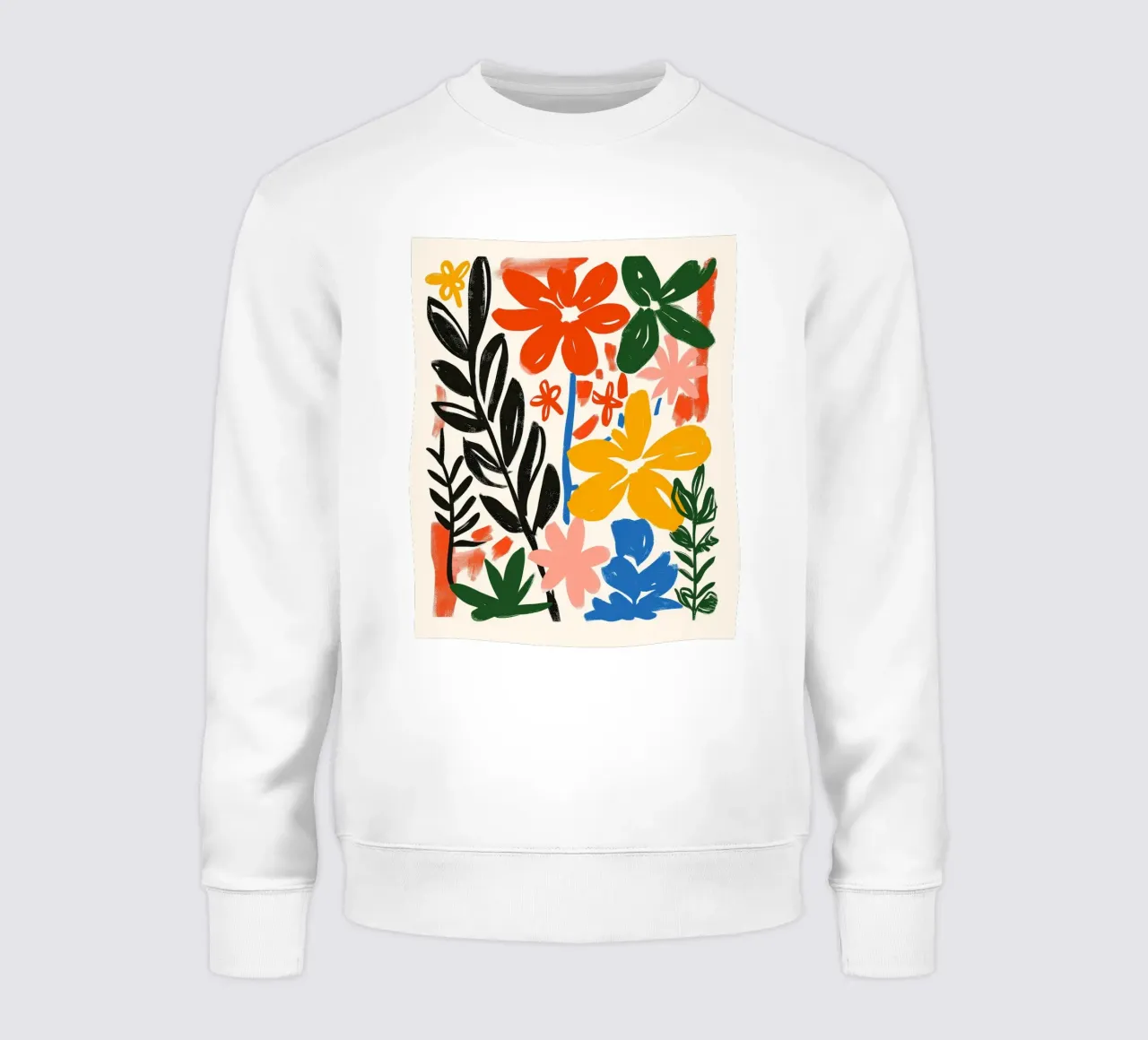 Levendige Botanische Print | Gestructureerde Abstracte Bloemsierkunst sweatshirt van NorwesClub