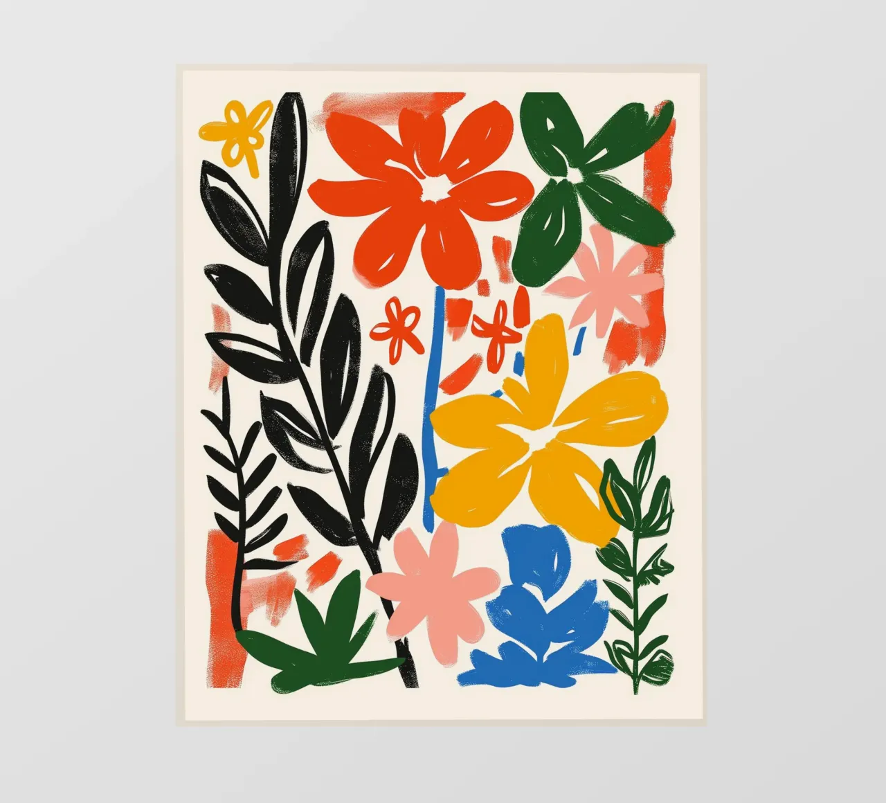 Levendige Botanische Print | Gestructureerde Abstracte Bloemsierkunst pvc-zeil van NorwesClub