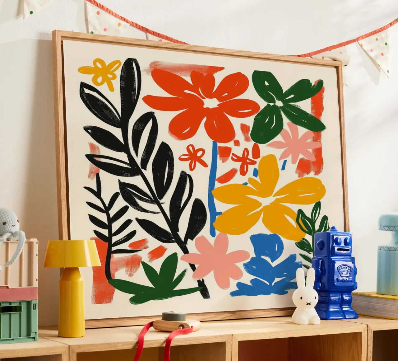 Levendige Botanische Print | Gestructureerde Abstracte Bloemsierkunst acryl van NorwesClub
