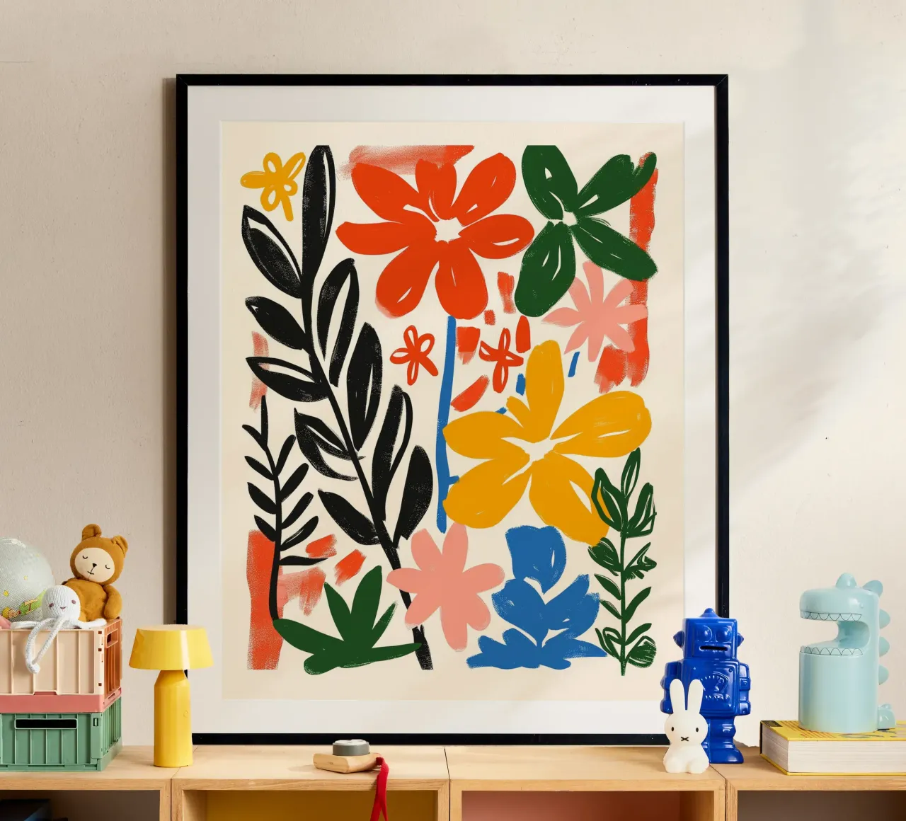 Levendige Botanische Print | Gestructureerde Abstracte Bloemsierkunst hahnemühle van NorwesClub