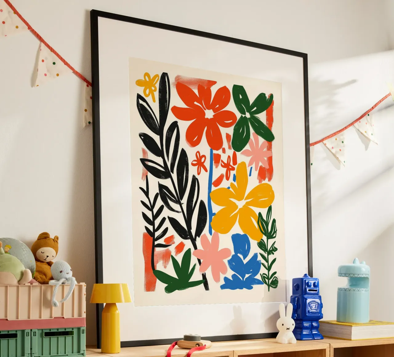 Levendige Botanische Print | Gestructureerde Abstracte Bloemsierkunst hahnemühle van NorwesClub