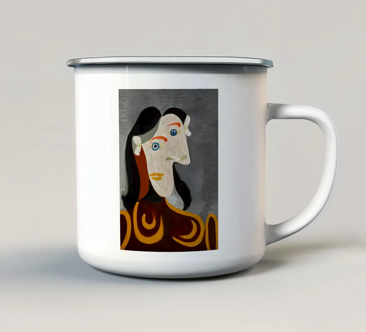 Picasso Vrouw Buste Print | Kubistisch Modern Portret emaille mok van NorwesClub