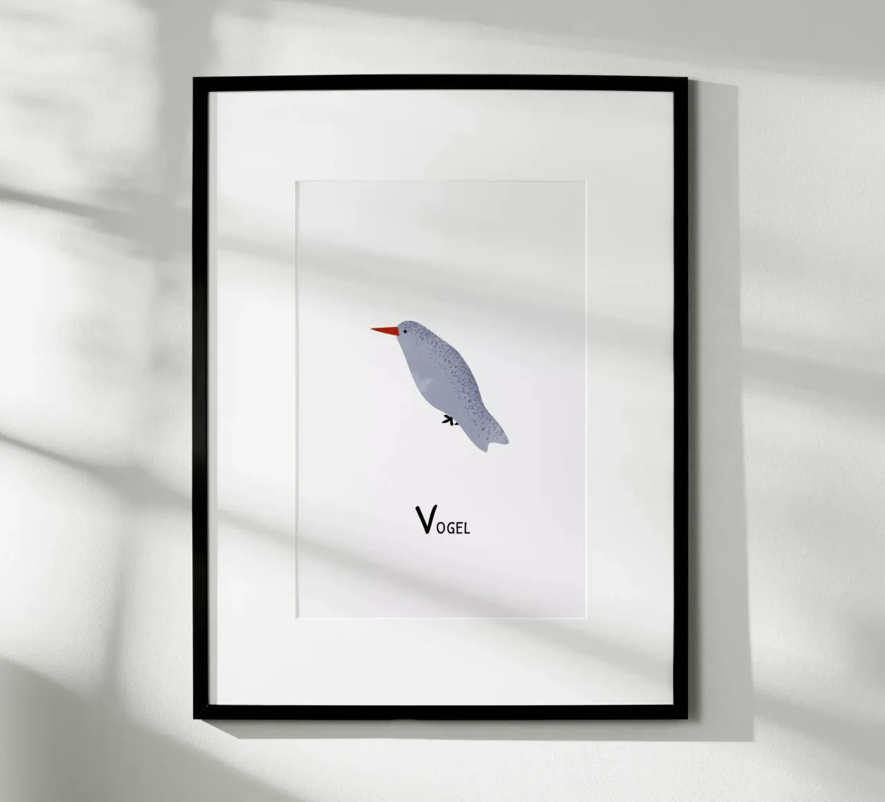 Vogel poster con telaio in legno da Little Flourishes