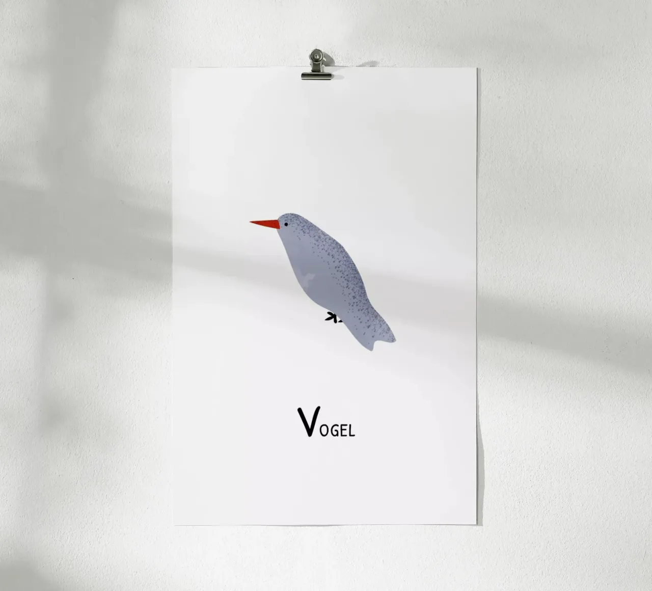 Vogel poster con telaio in legno da Little Flourishes