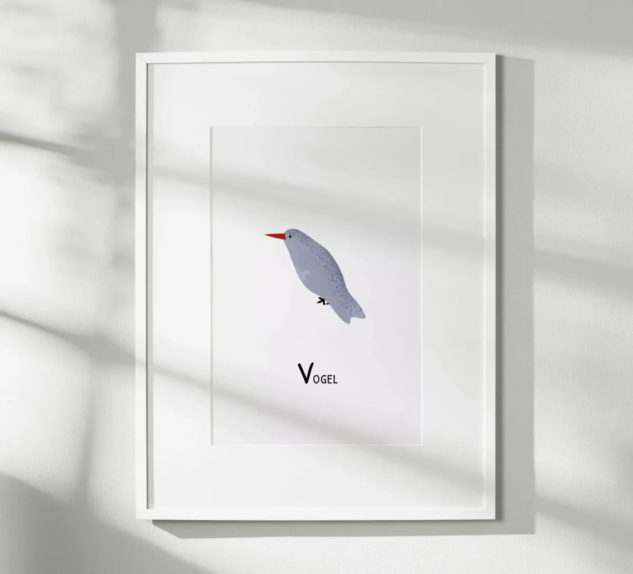 Vogel poster con telaio in legno da Little Flourishes