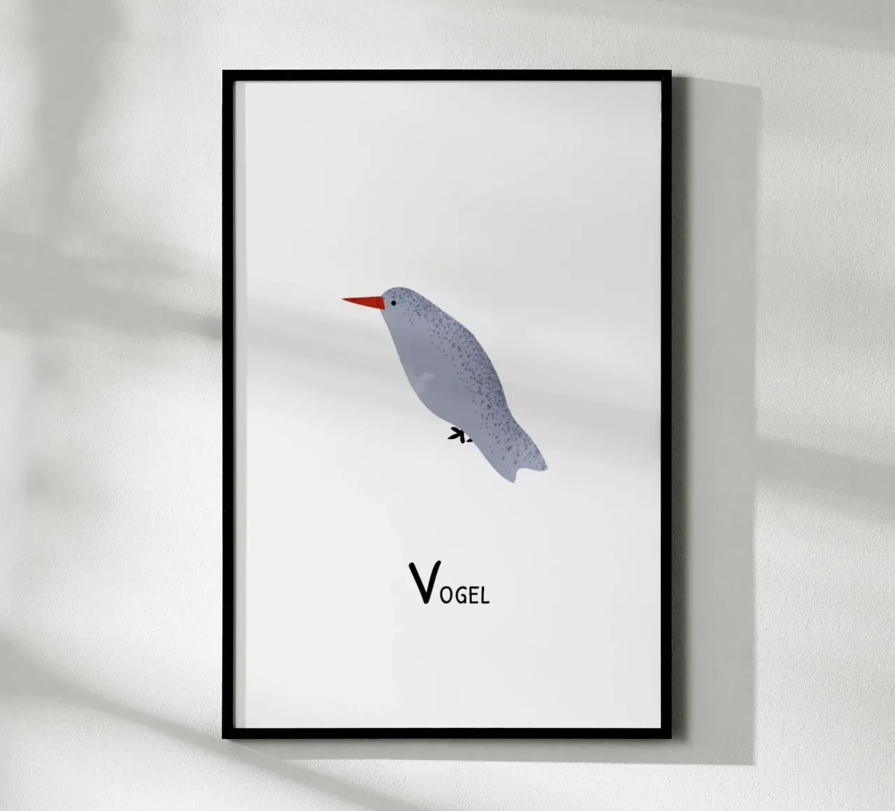 Vogel poster con telaio in legno da Little Flourishes