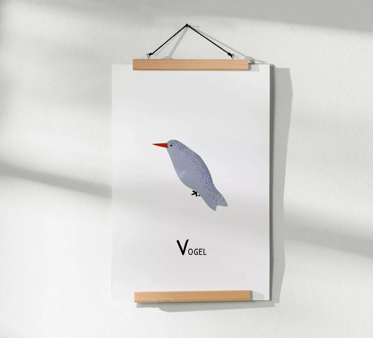 Vogel poster con telaio in legno da Little Flourishes