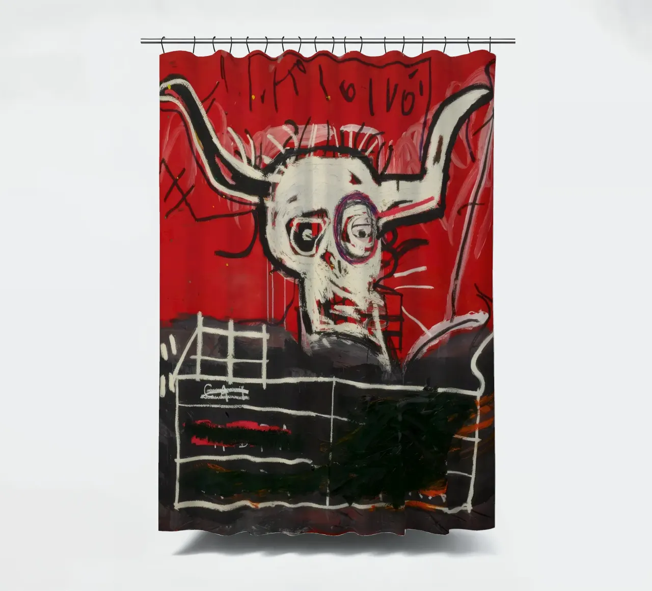 Basquiat Cabra Print | Neo-Expressionist Iconic Art shower curtain by NorwesClub