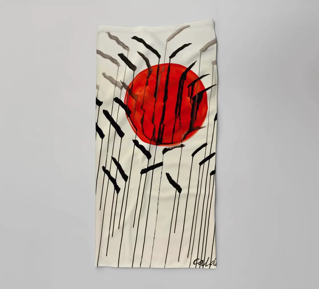 Calder Cattails Red Sun | Iconic Abstract Print Handtuch von NorwesClub