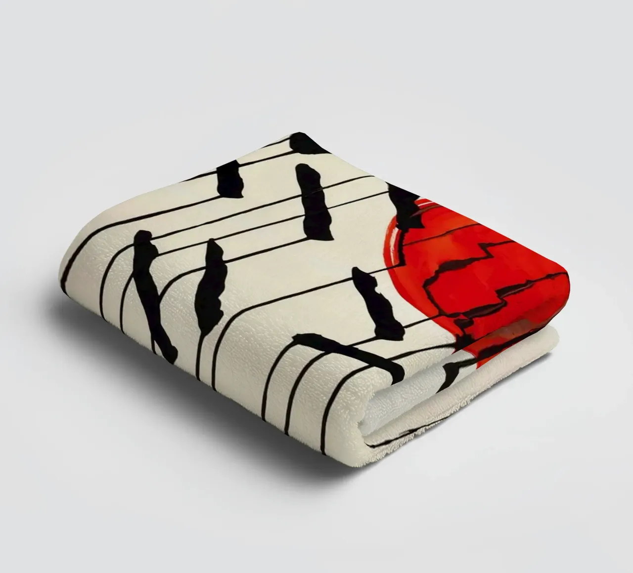 Calder Cattails Red Sun | Iconic Abstract Print Handtuch von NorwesClub