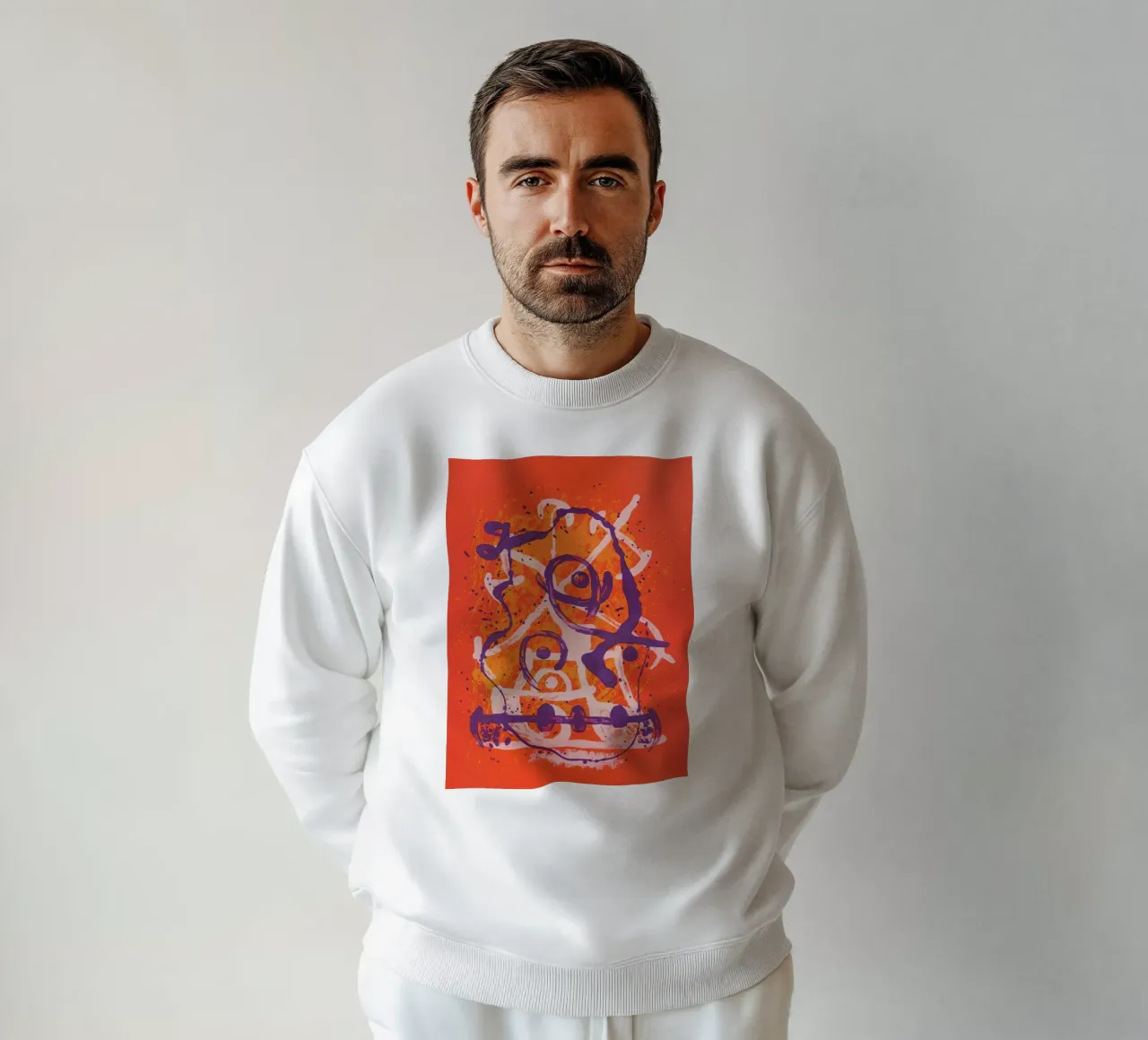 Miró Rood Violet Rit | Abstract expressionistische kunst sweatshirt van NorwesClub