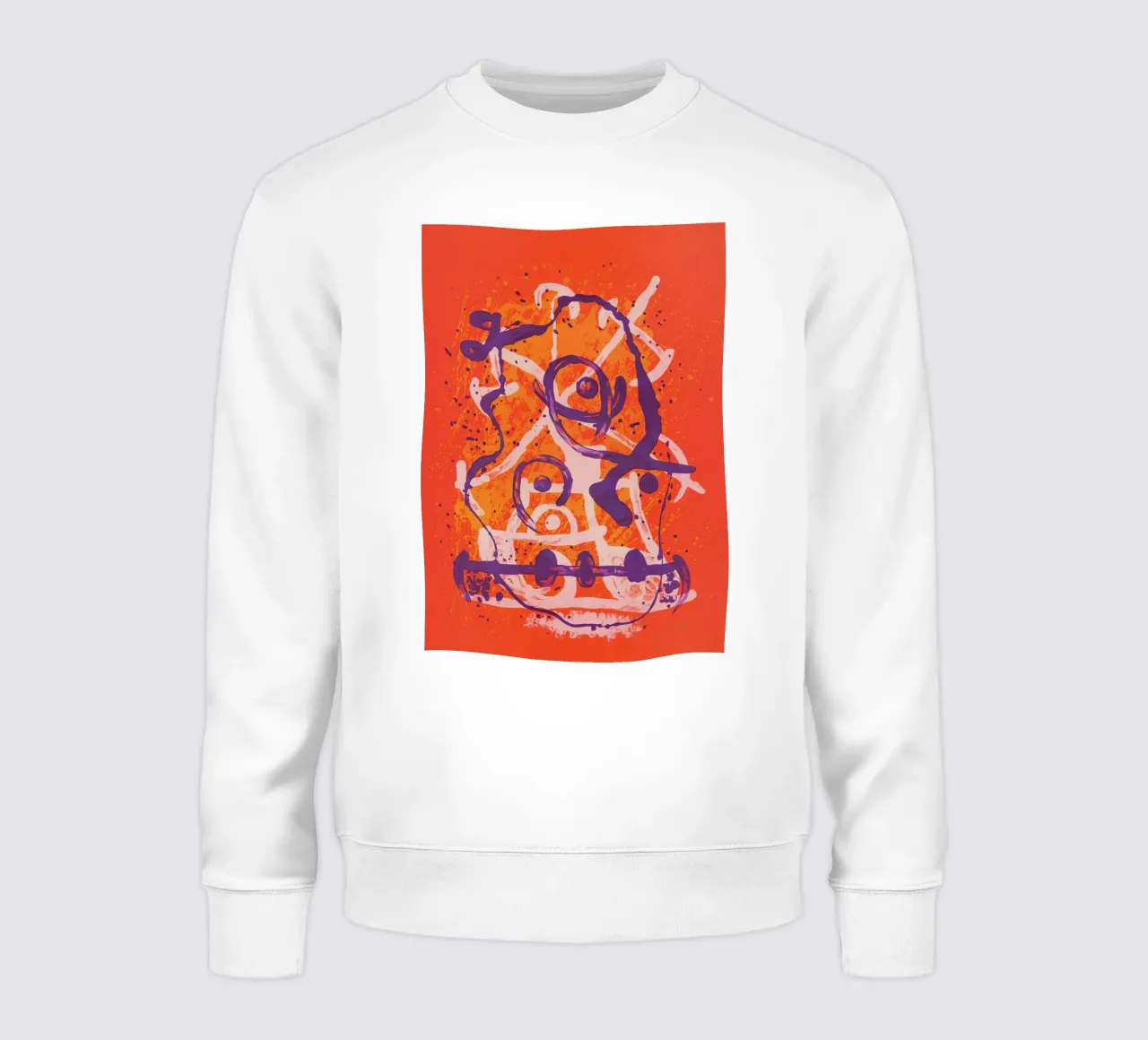 Miró Rood Violet Rit | Abstract expressionistische kunst sweatshirt van NorwesClub