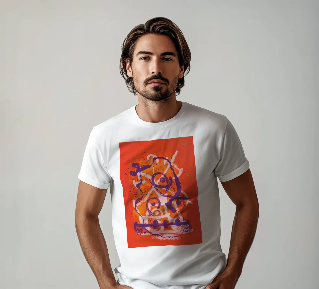 Miró Red Violet Ride | Abstrakte Kunst des Expressionismus T-Shirt von NorwesClub