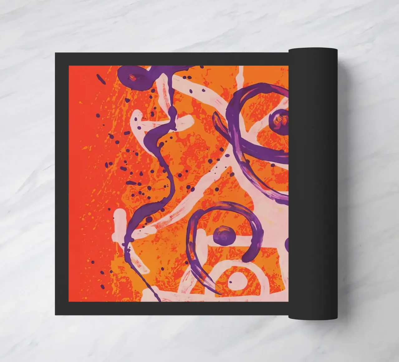 Miró Red Violet Ride | Abstract Expressionist Art paillasson de NorwesClub