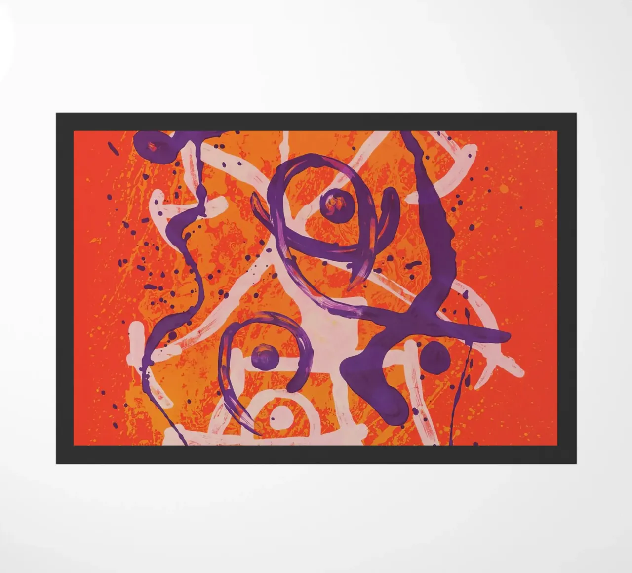 Miró Red Violet Ride | Abstract Expressionist Art paillasson de NorwesClub