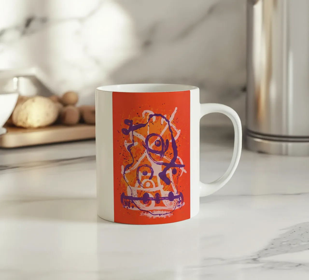 Miró Red Violet Ride | Abstrakte Kunst des Expressionismus Keramik Tasse von NorwesClub