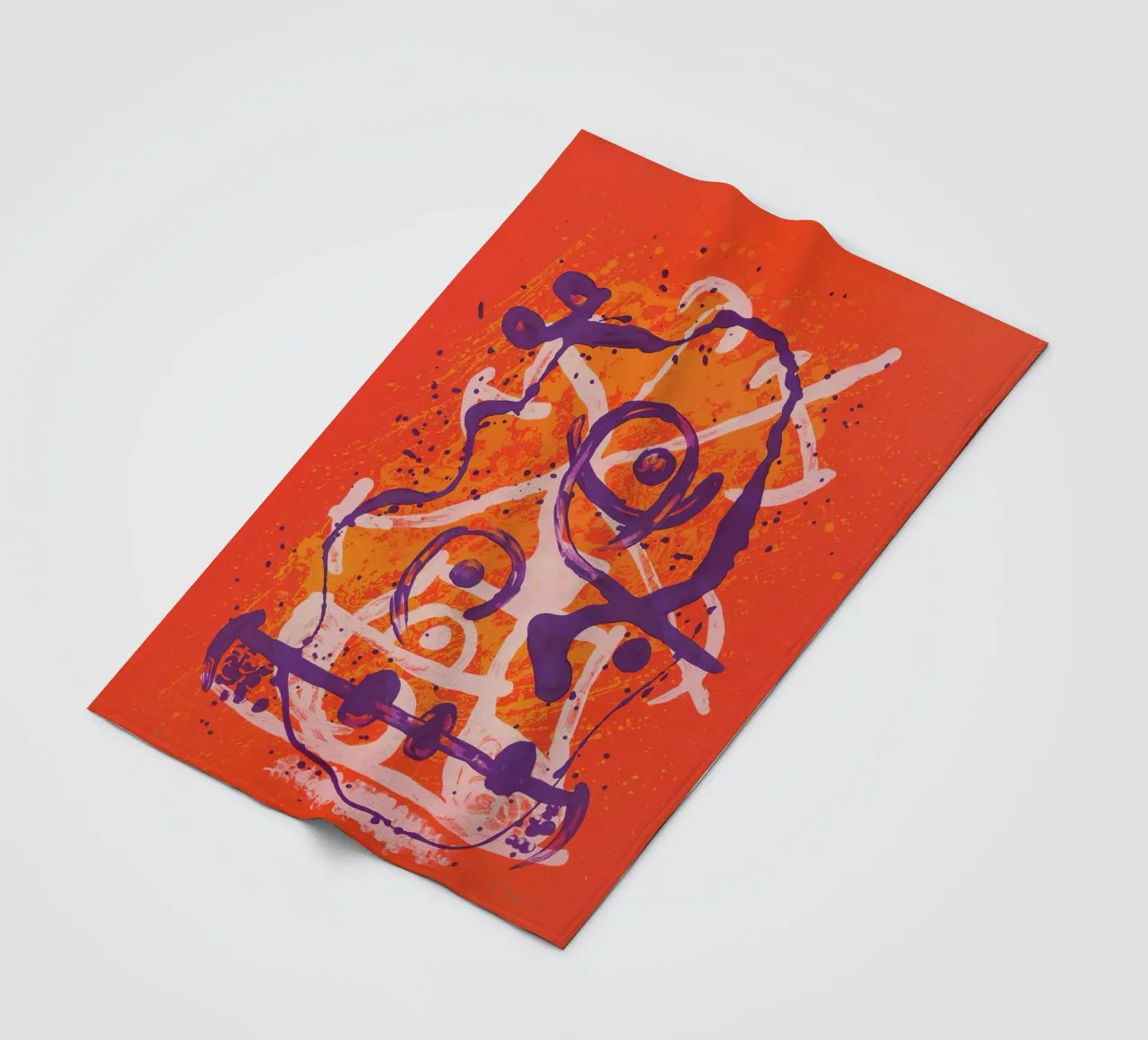 Miró Red Violet Ride | Abstract Expressionist Art fleece blanket by NorwesClub