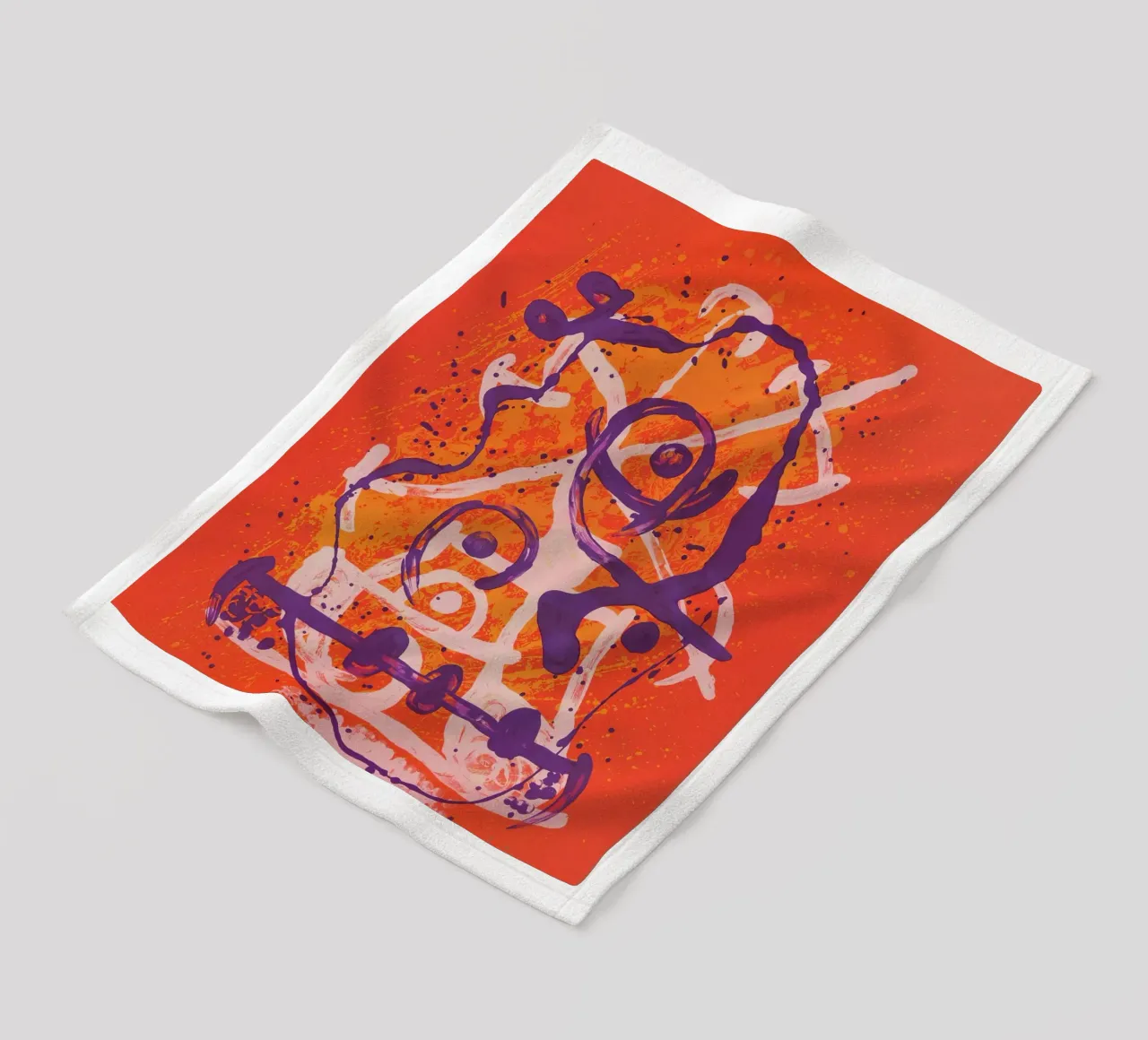 Miró Red Violet Ride | Abstract Expressionist Art fleece blanket by NorwesClub