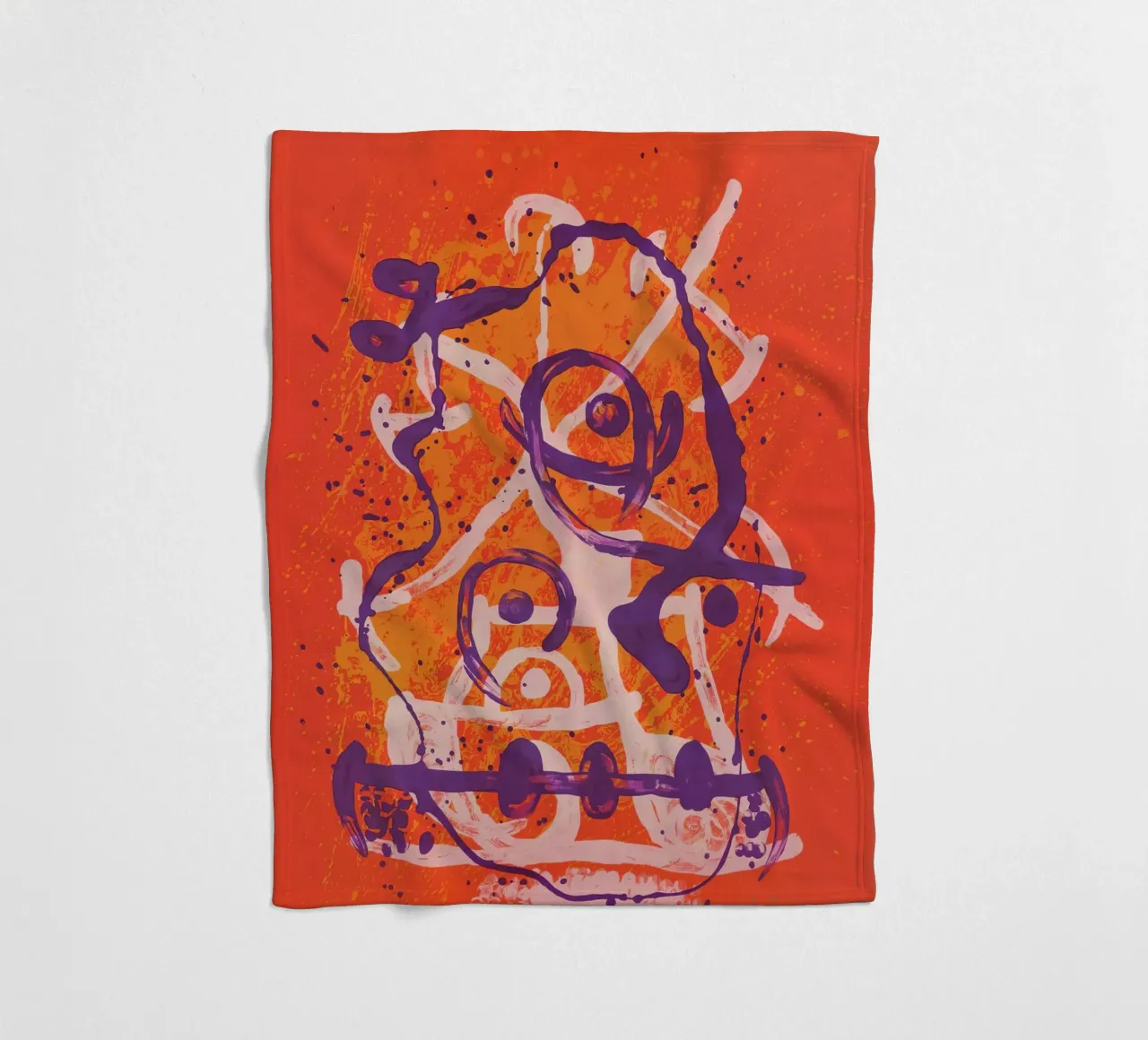 Miró Red Violet Ride | Abstract Expressionist Art fleece blanket by NorwesClub