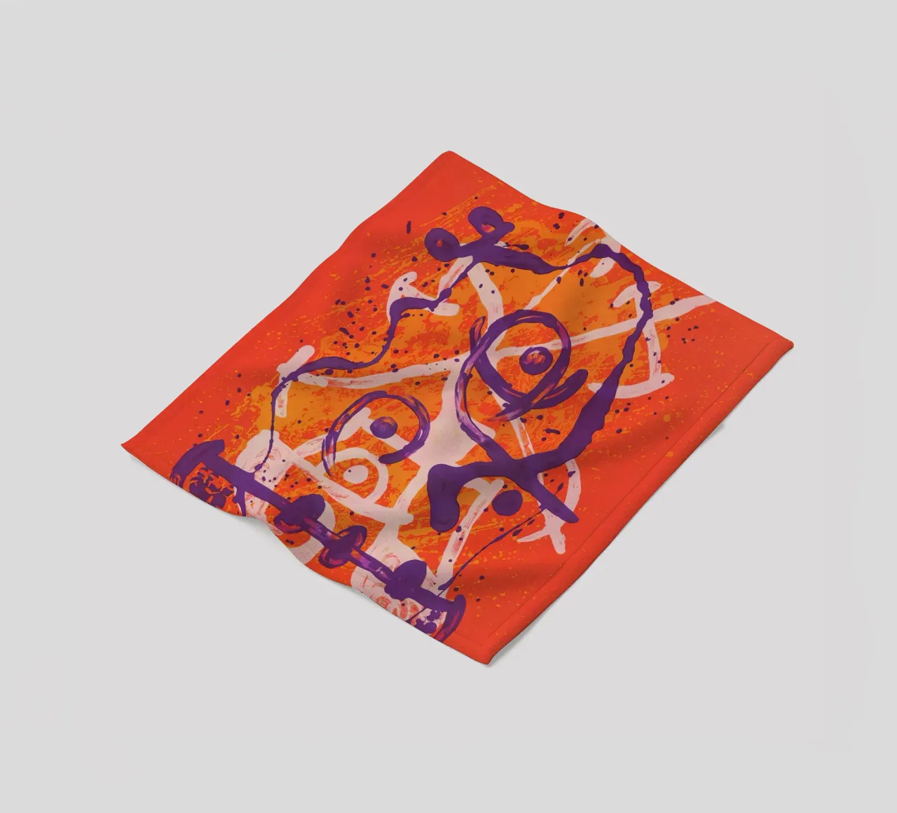 Miró Red Violet Ride | Abstract Expressionist Art fleece blanket by NorwesClub