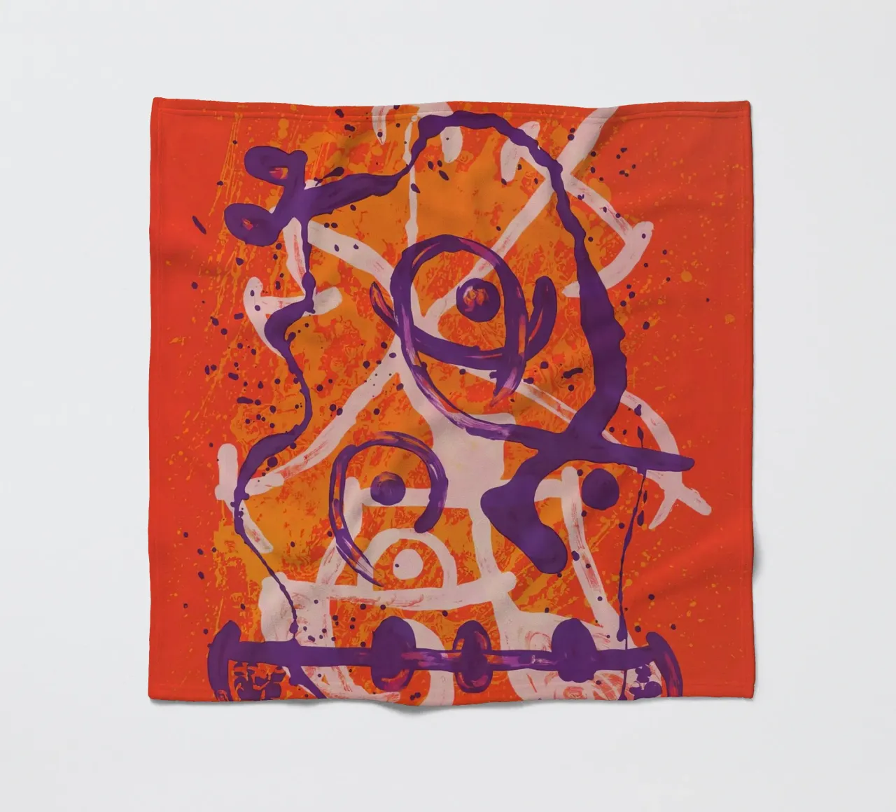Miró Red Violet Ride | Abstract Expressionist Art fleece blanket by NorwesClub