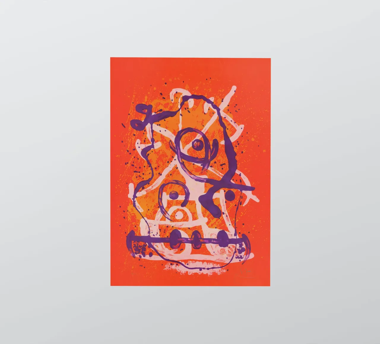Miró Red Violet Ride | Abstract Expressionist Art autocollant de NorwesClub