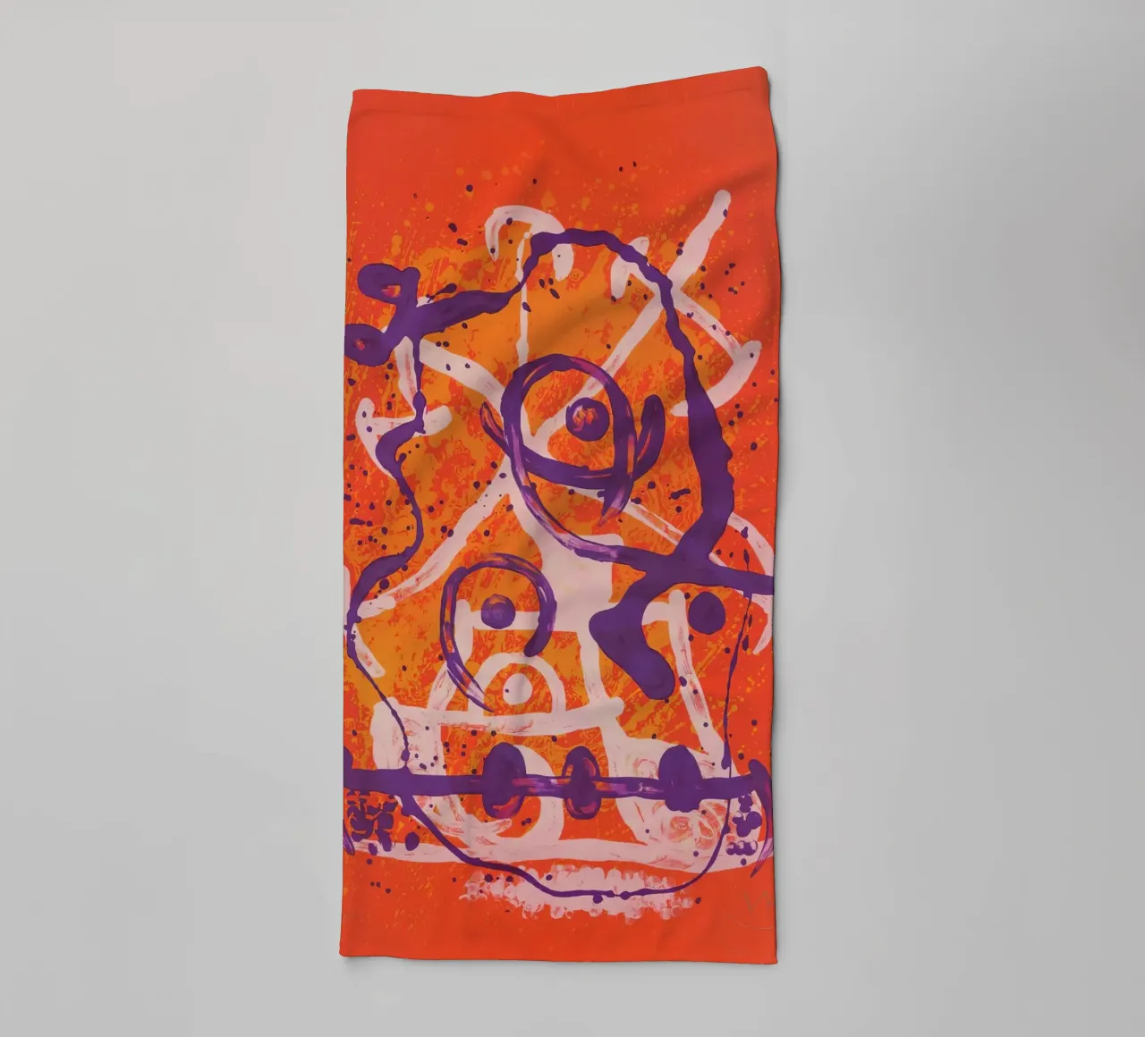 Miró Red Violet Ride | Abstract Expressionist Art towel by NorwesClub
