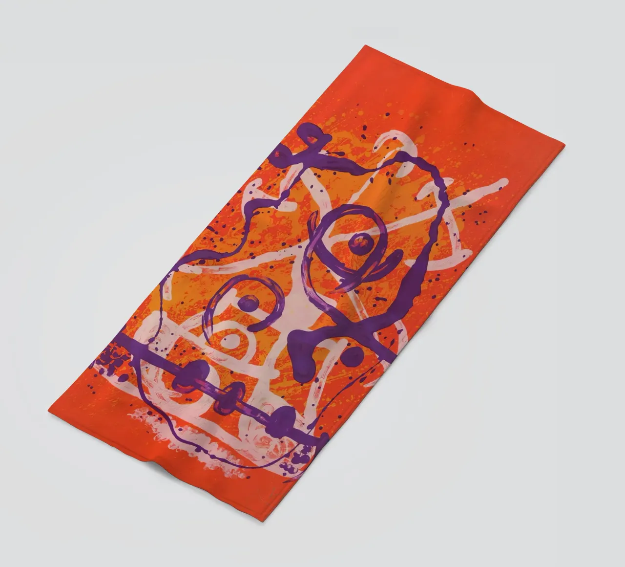Miró Red Violet Ride | Abstract Expressionist Art beach towel by NorwesClub