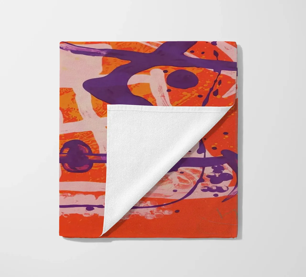 Miró Red Violet Ride | Abstract Expressionist Art beach towel by NorwesClub
