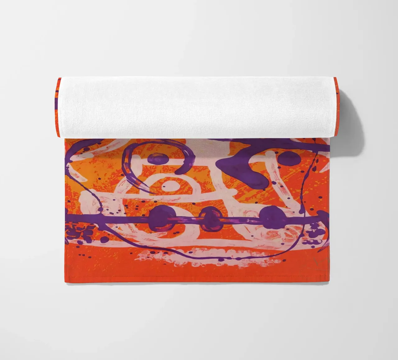 Miró Red Violet Ride | Abstract Expressionist Art beach towel by NorwesClub