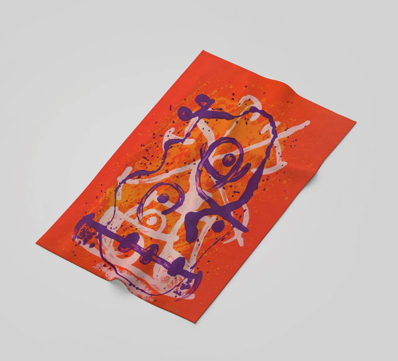 Miró Red Violet Ride | Abstract Expressionist Art beach towel by NorwesClub