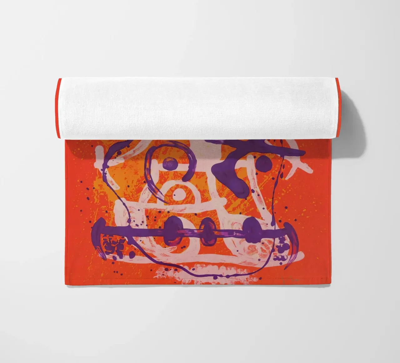 Miró Red Violet Ride | Abstract Expressionist Art beach towel by NorwesClub