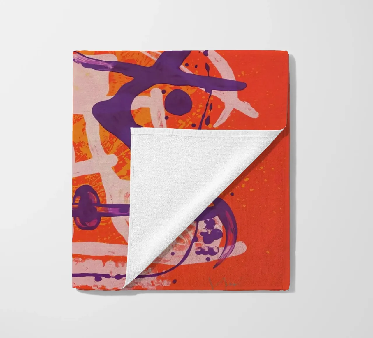 Miró Red Violet Ride | Abstract Expressionist Art beach towel by NorwesClub