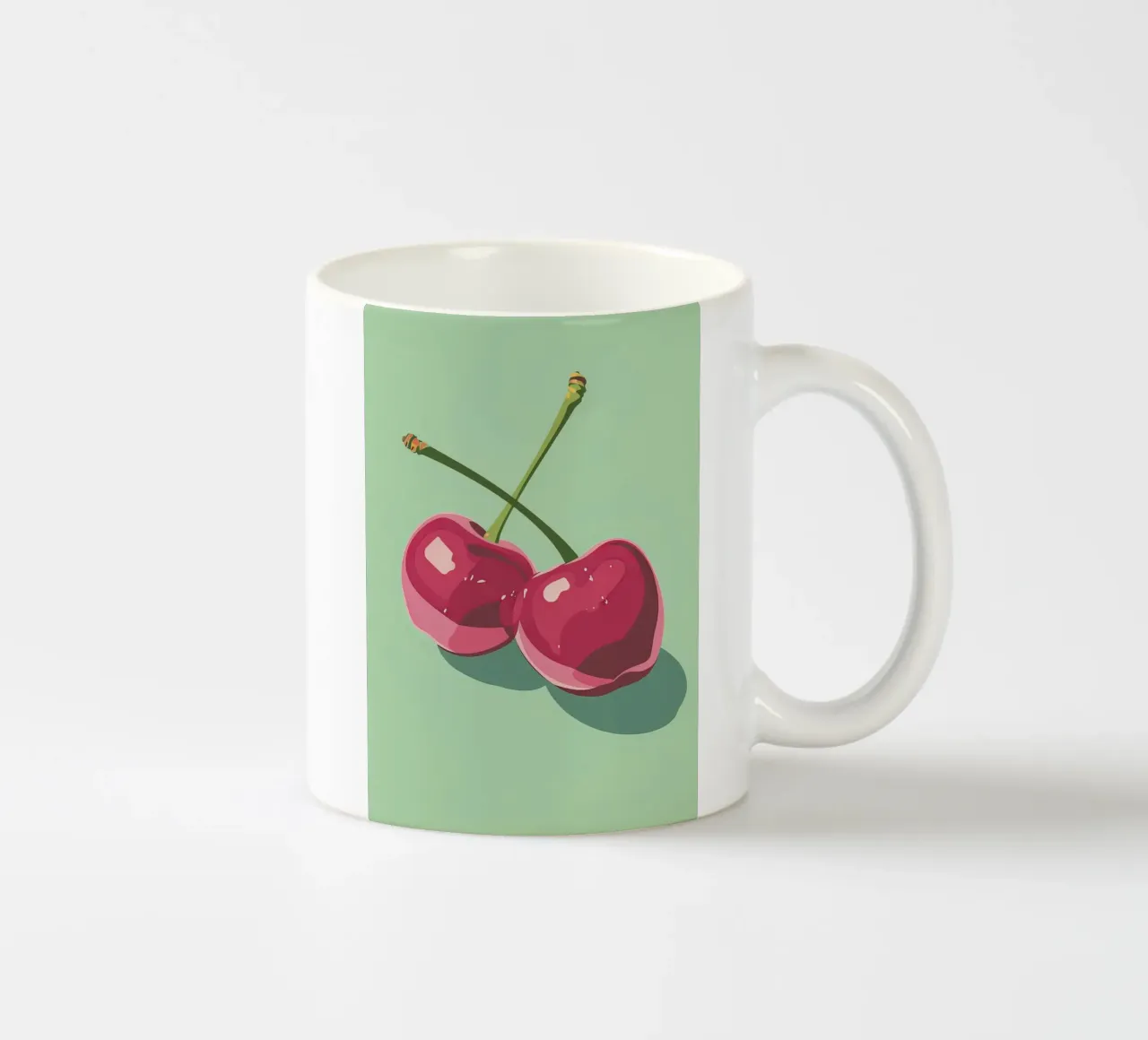 Stampa minimalista sulle ciliegie - Grafica della frutta - Arte da parete tazza in ceramica da NorwesClub