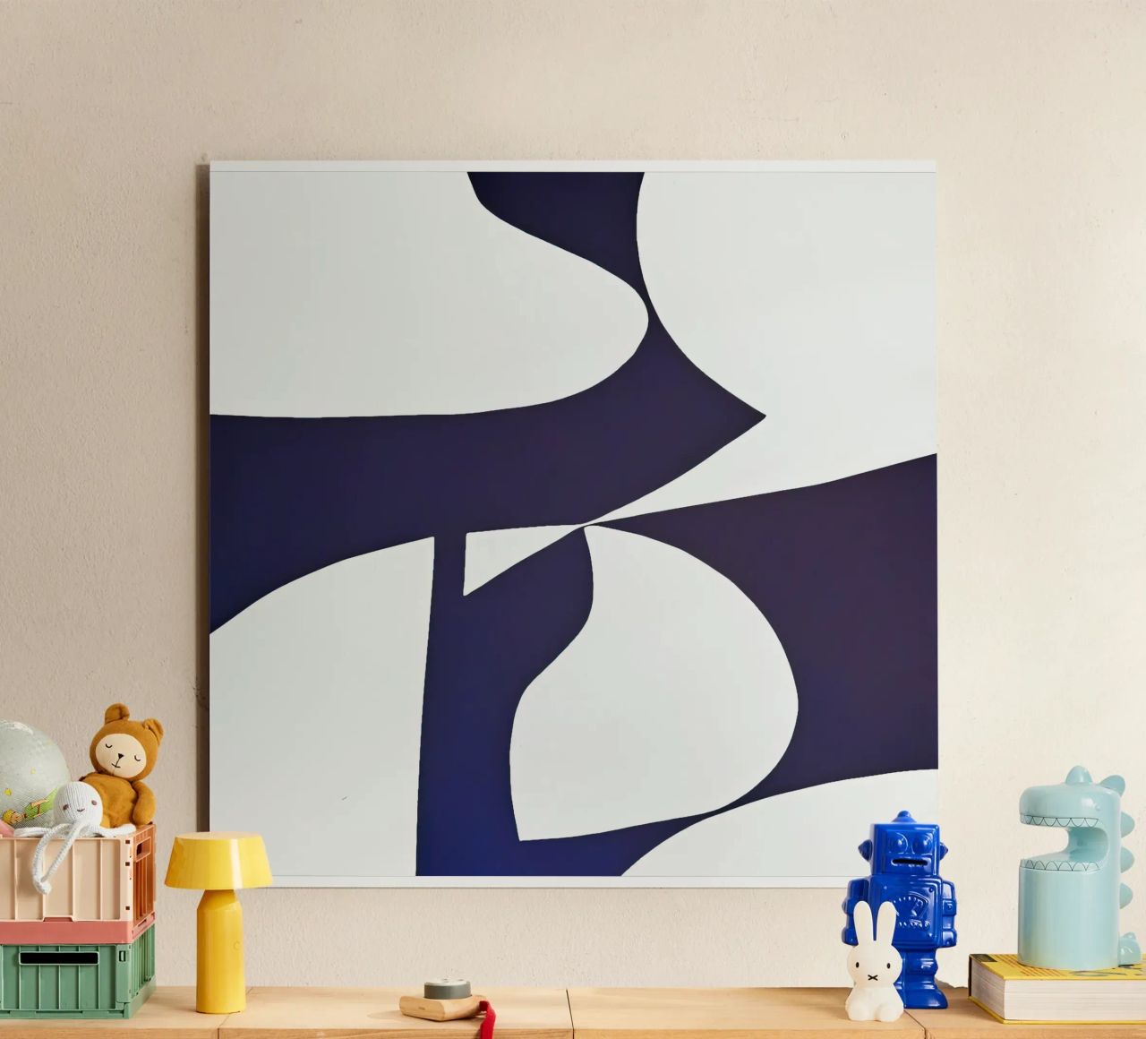 Astrazione fluida in indaco profondo alluminio dibond da Artbyvo