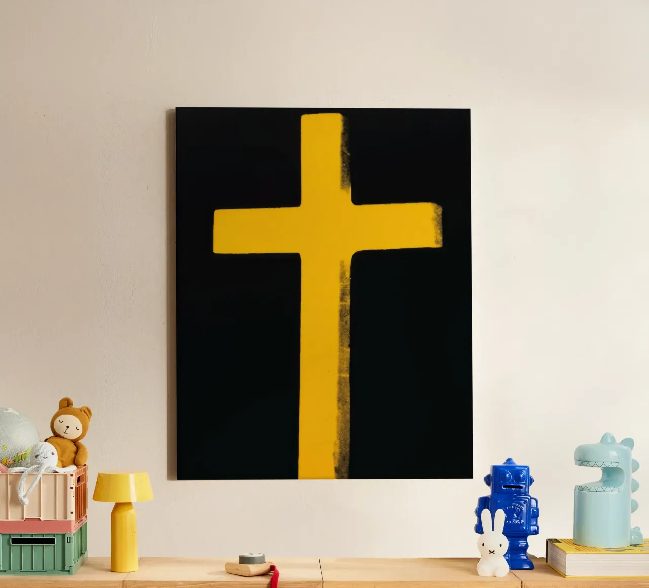Andy Warhol Kruisprint | Iconische Pop Art Minimalist canvas met Baklijst van NorwesClub