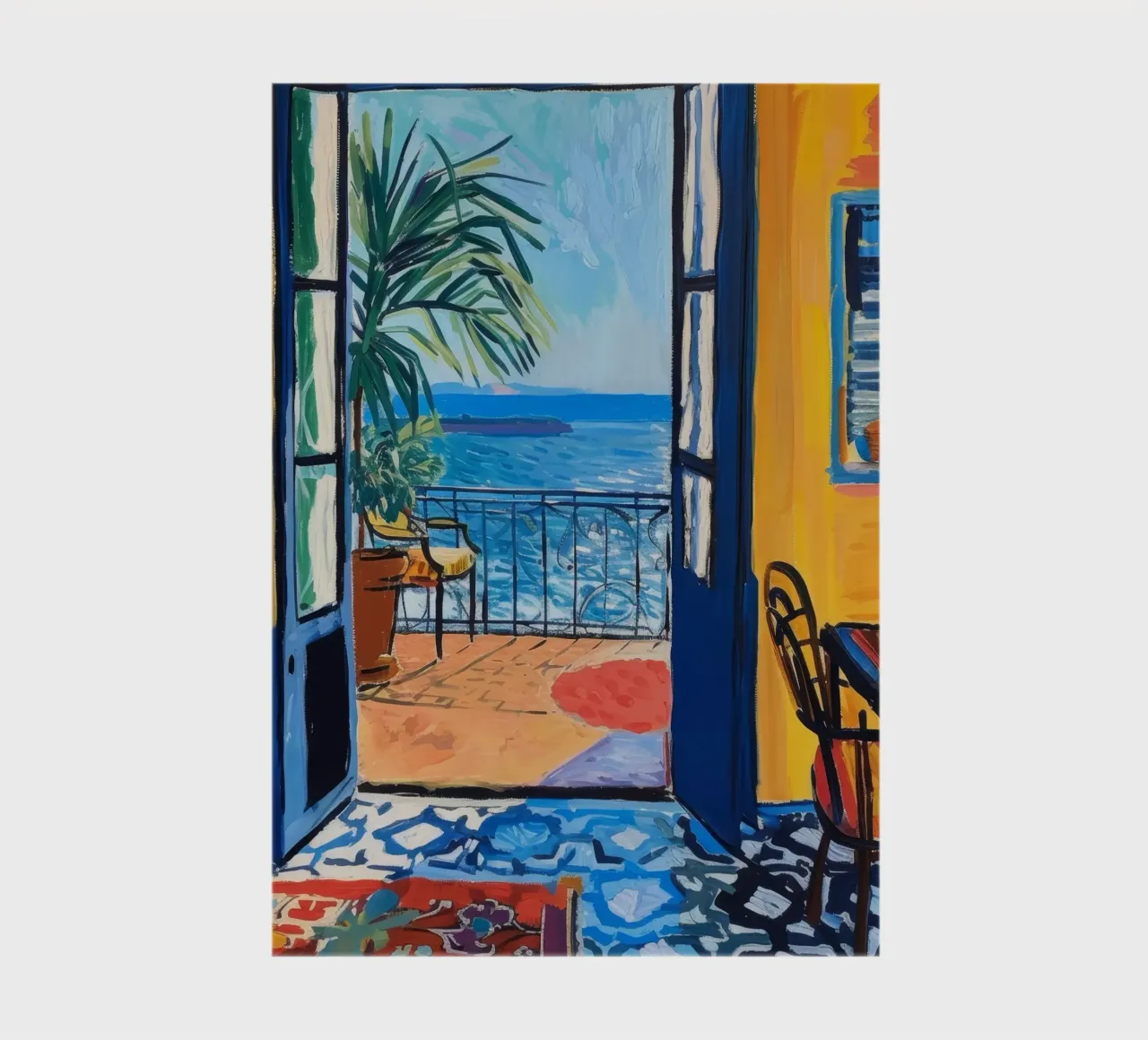 Vibrant Seaside View Print | Expressive Coastal Art notebook by NorwesClub