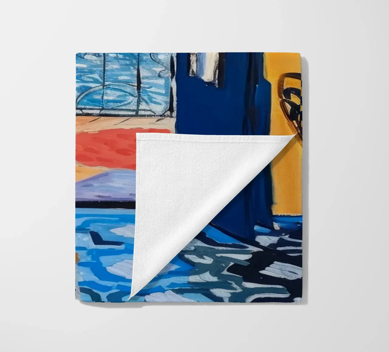 Impression d'une vue vibrante du bord de mer | Art côtier expressif serviette de plage de NorwesClub