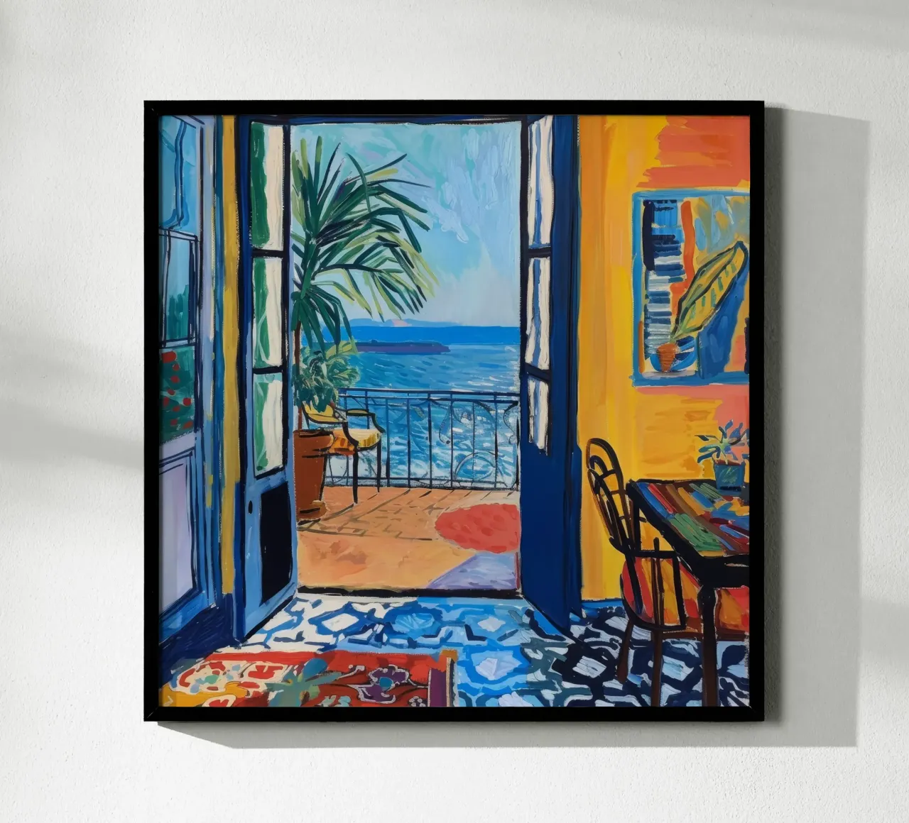 Impression d'une vue vibrante du bord de mer | Art côtier expressif poster de NorwesClub