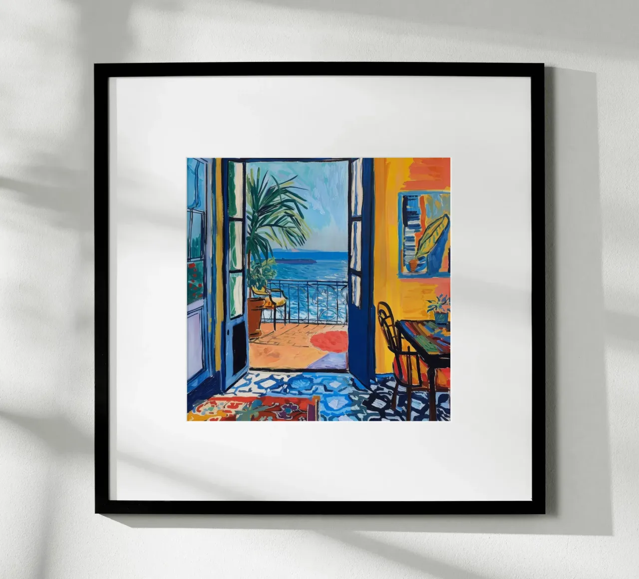 Impression d'une vue vibrante du bord de mer | Art côtier expressif poster de NorwesClub